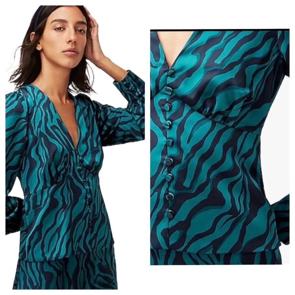 J. Crew Deep V Neck Button Front Top